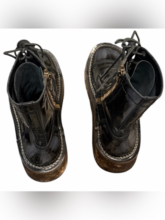 Acne Studios Patent Leather Combat Boots EU 43 Black Platform Lug Sole Zip main image 12